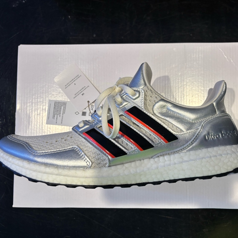NWT Rare Disney Adidas UltraBoost Silver Sneakers.